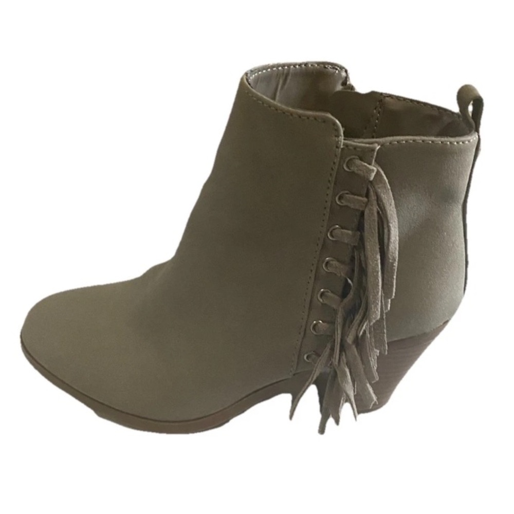 Circus By Sam Edelman Size 6.5 Gray Lennon Fringe Women Ankle Boots